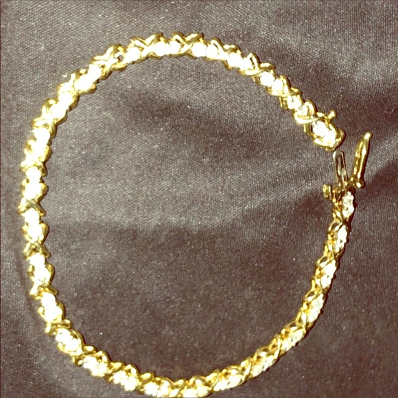 10K gold 3 carats of natural diamond bracelet - Picture 2 of 8